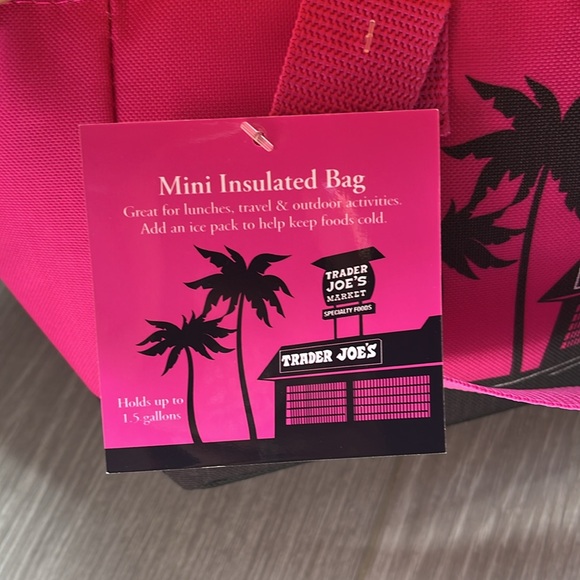 Trader Joe’s MINI insulated bag. PINK. New with tag. 2024 new release. - Picture 5 of 6